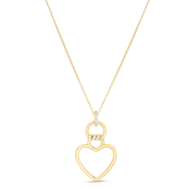 Roberto Coin Cialoma Large Diamond Heart Necklace
