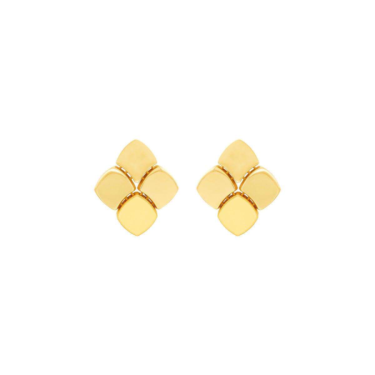 Topper Italia Gold Square Stud Earrings
