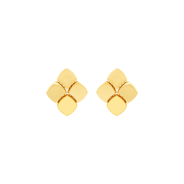 Topper Italia Gold Square Stud Earrings