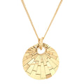 Topper Italia Gold Round Shell Disco-Shaped Pendant Necklace