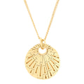Topper Italia Gold Round Shell Disco-Shaped Pendant Necklace